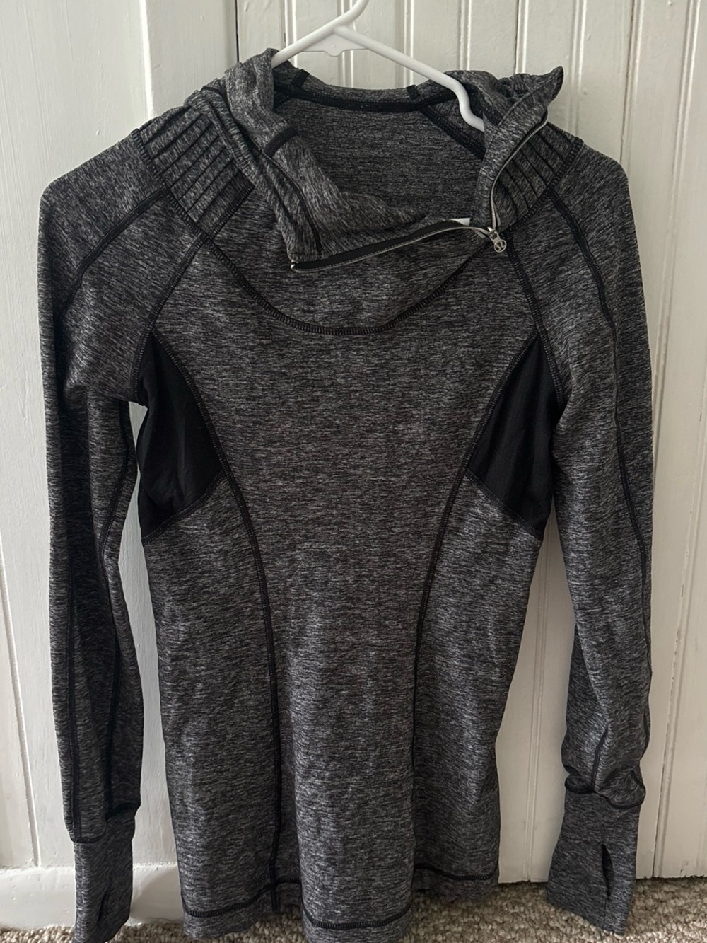 lululemon athletica Heathered Dark Gray Hooded Performance Pullover